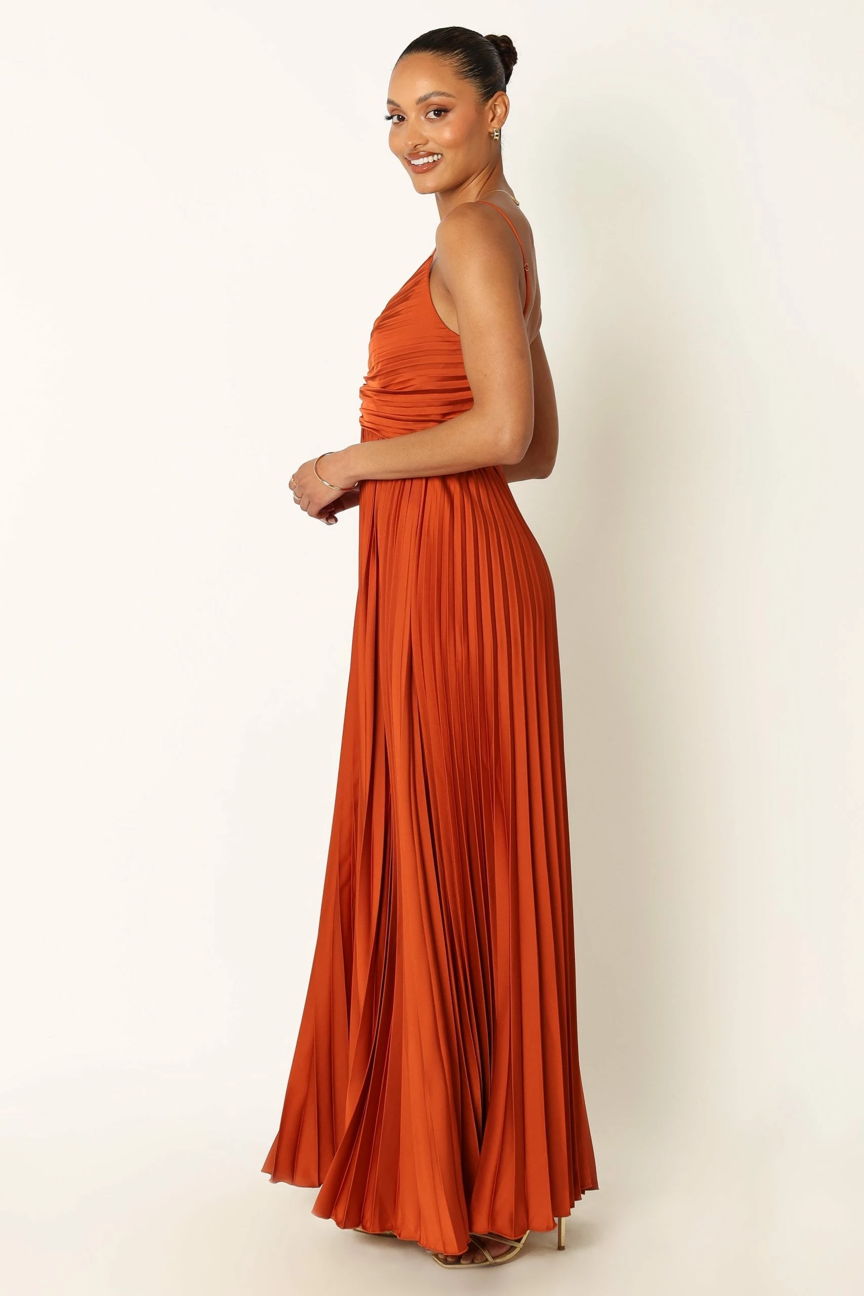 Naira Pleated Maxi Dress - Sunset Orange 6 Naira Pleated Maxi Dress - Sunset Orange - Image 6