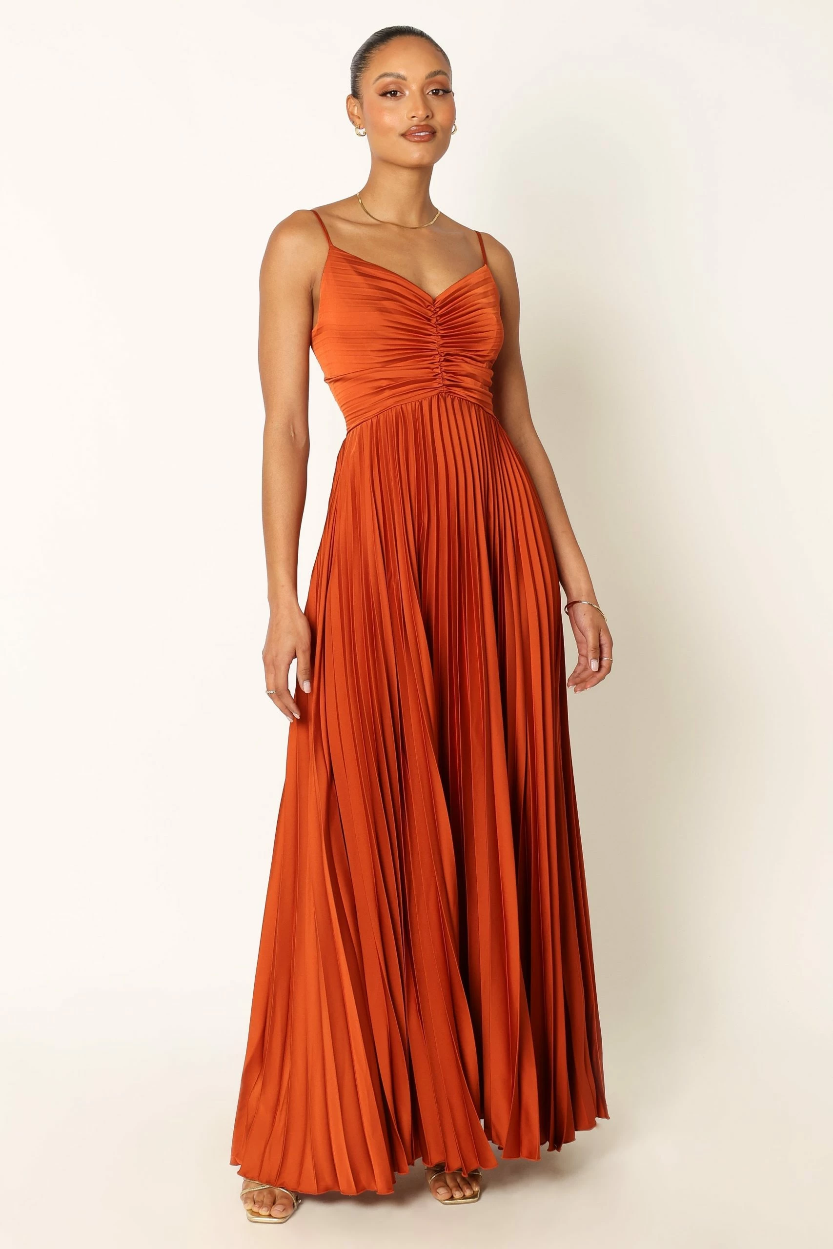 Naira Pleated Maxi Dress - Sunset Orange 9 Naira Pleated Maxi Dress - Sunset Orange - Image 9