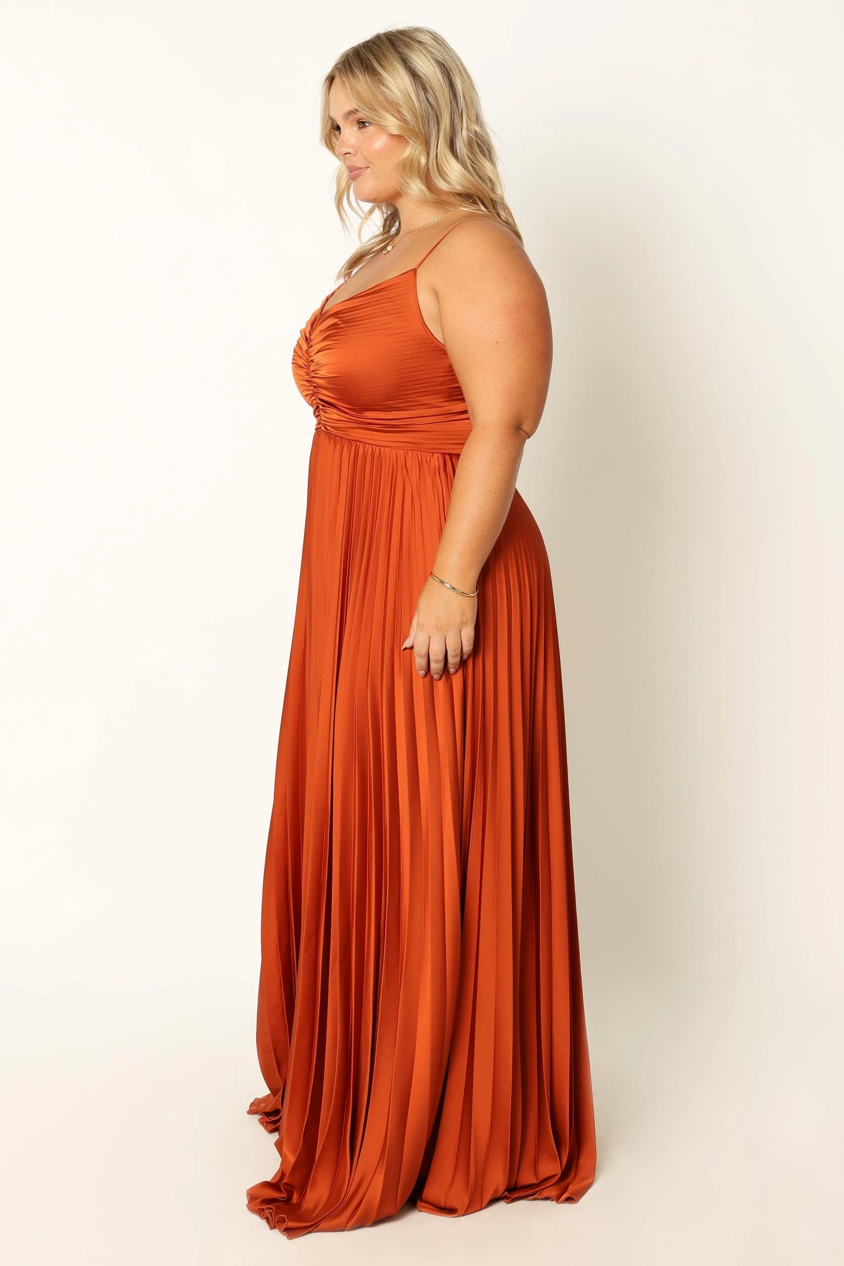Naira Pleated Maxi Dress - Sunset Orange 12 Naira Pleated Maxi Dress - Sunset Orange - Image 12