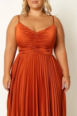 Naira Pleated Maxi Dress - Sunset Orange 29 Naira Pleated Maxi Dress - Sunset Orange -Dress Shop petal and pup usa dresses naira pleated maxi dress sunset orange 33968184918193