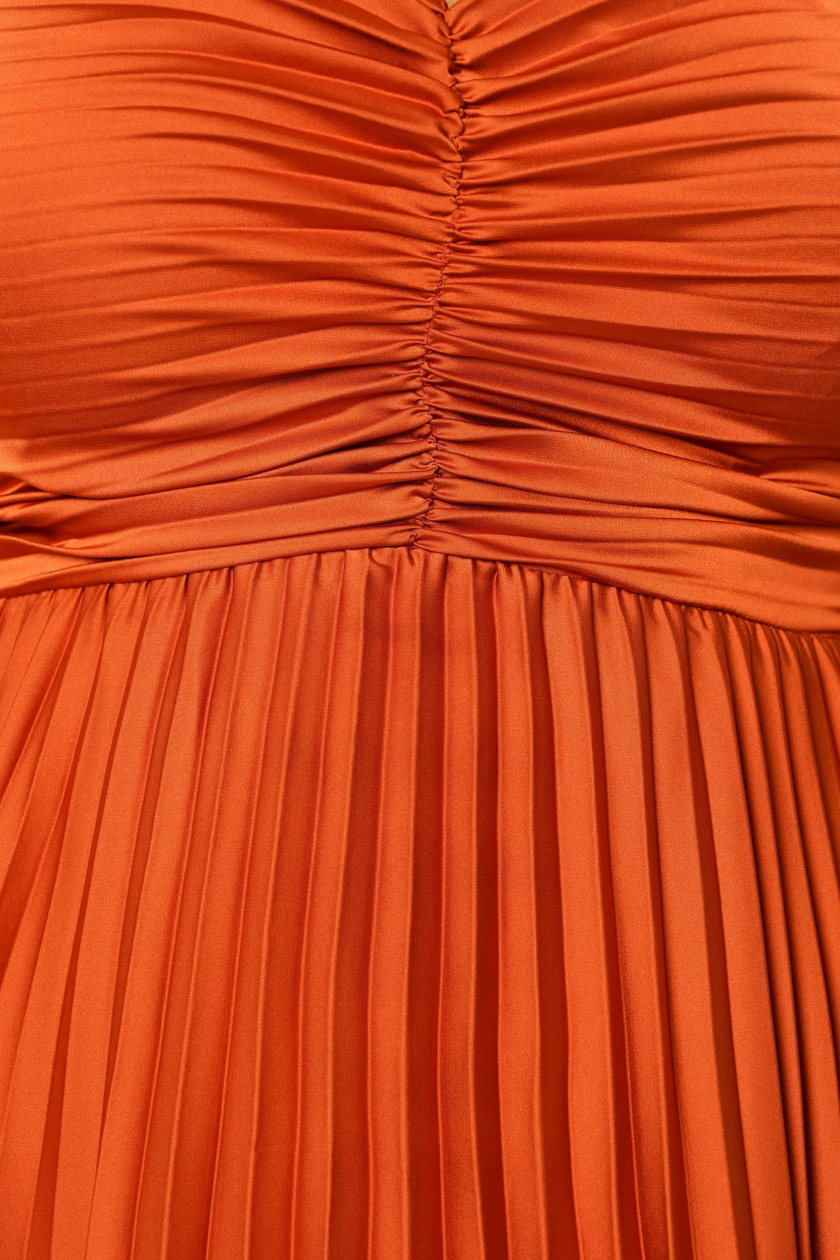 Naira Pleated Maxi Dress - Sunset Orange 16 Naira Pleated Maxi Dress - Sunset Orange - Image 16
