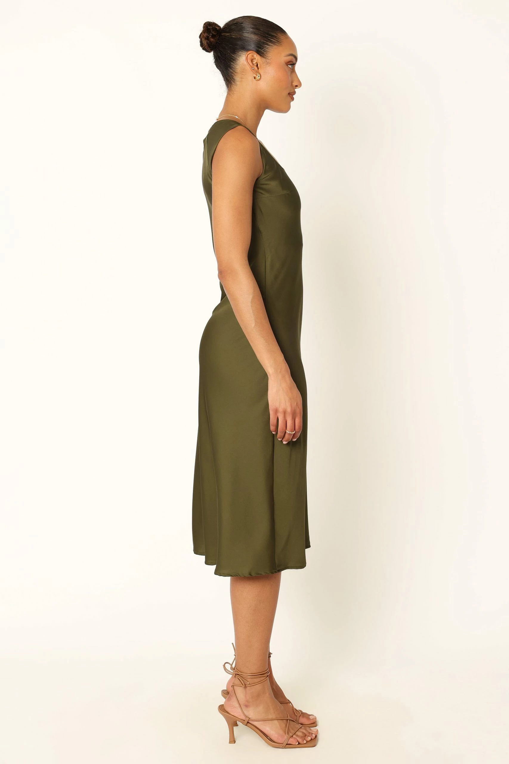 Natalia Mid Slip Dress - Olive 5 Natalia Mid Slip Dress - Olive - Image 5