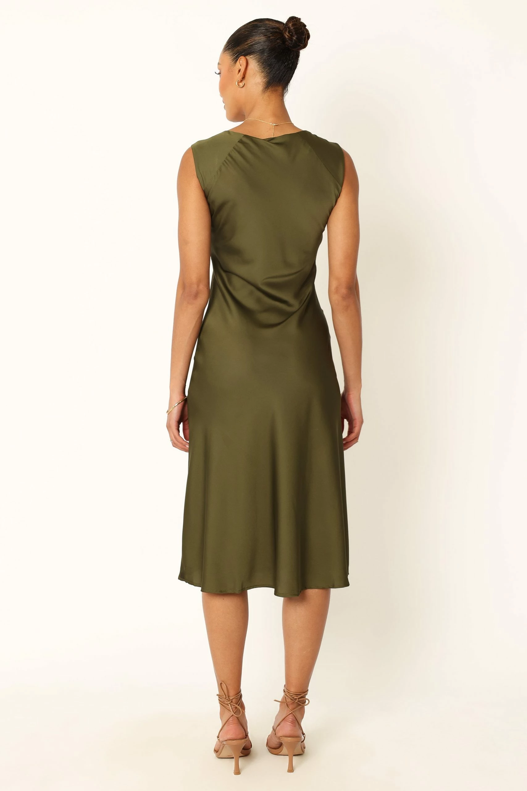 Natalia Mid Slip Dress - Olive 6 Natalia Mid Slip Dress - Olive - Image 6