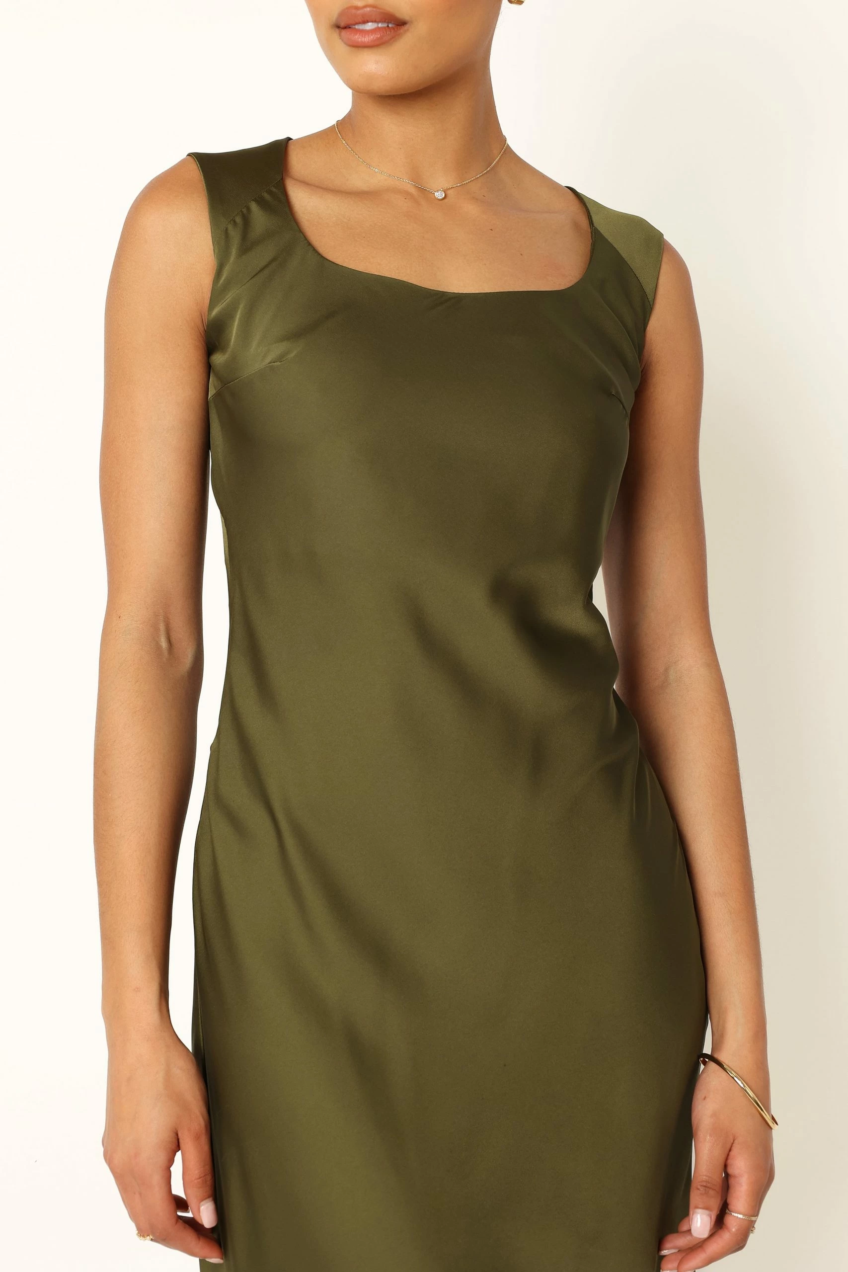 Natalia Mid Slip Dress - Olive 8 Natalia Mid Slip Dress - Olive - Image 8