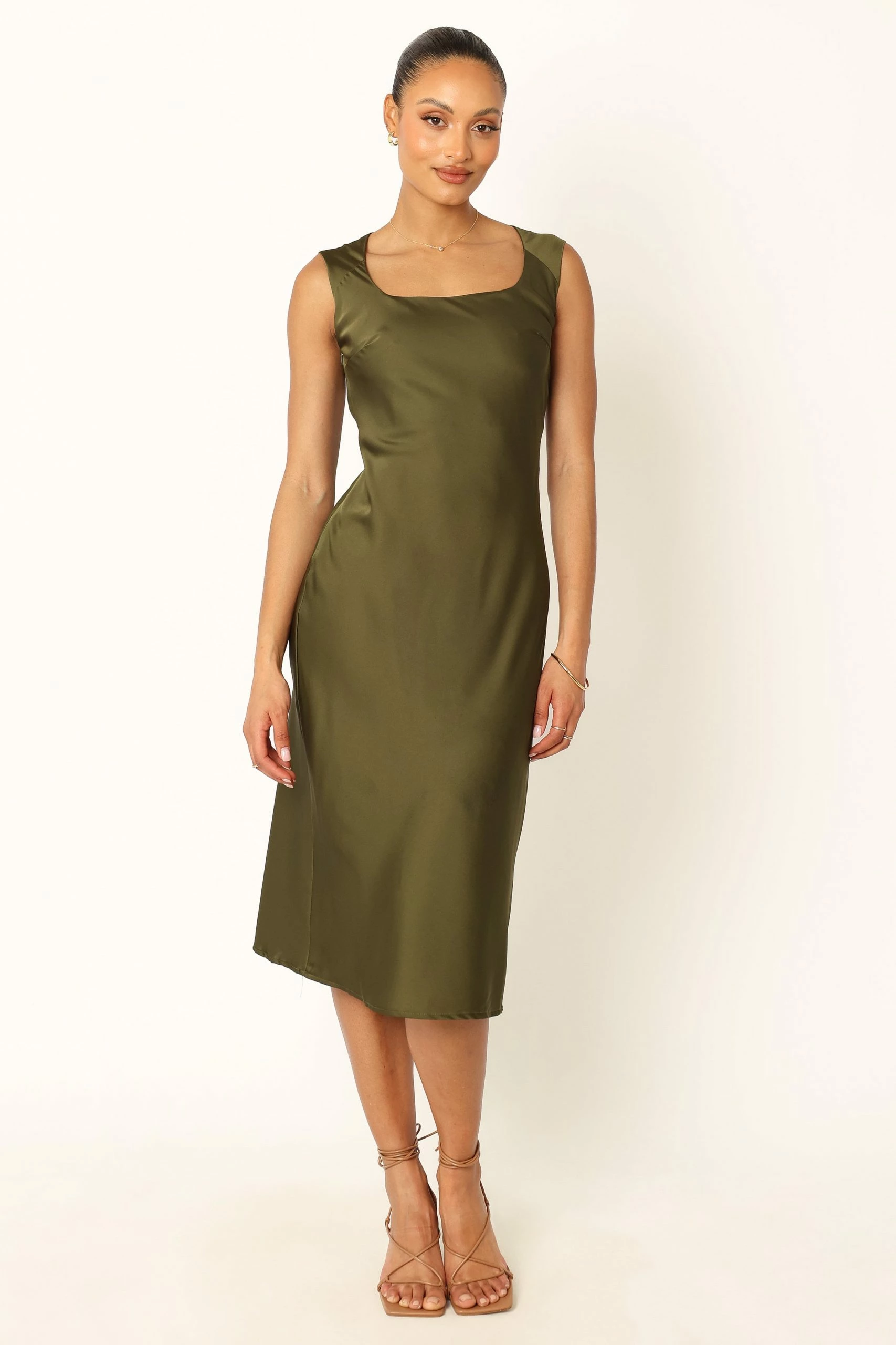 Natalia Mid Slip Dress - Olive 10 Natalia Mid Slip Dress - Olive - Image 10