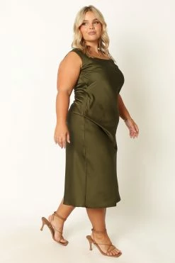 Natalia Mid Slip Dress - Olive 28 Natalia Mid Slip Dress - Olive -Dress Shop petal and pup usa dresses natalia mid slip dress olive 33968183804081 1