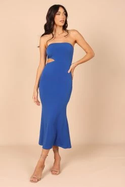 Nathalia Strapless Cutout Maxi Dress - Navy -Dress Shop petal and pup usa dresses nathalia strapless cutout maxi dress navy 32187010252977