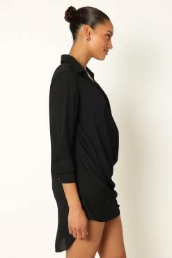 Niky Long Sleeve Mini Dress - Black -Dress Shop petal and pup usa dresses niky long sleeve mini dress black 33968176398513 1