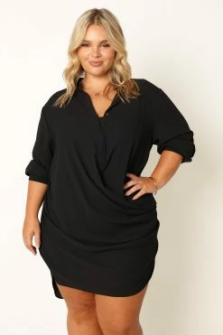 Niky Long Sleeve Mini Dress - Black -Dress Shop petal and pup usa dresses niky long sleeve mini dress black 33968176693425 1