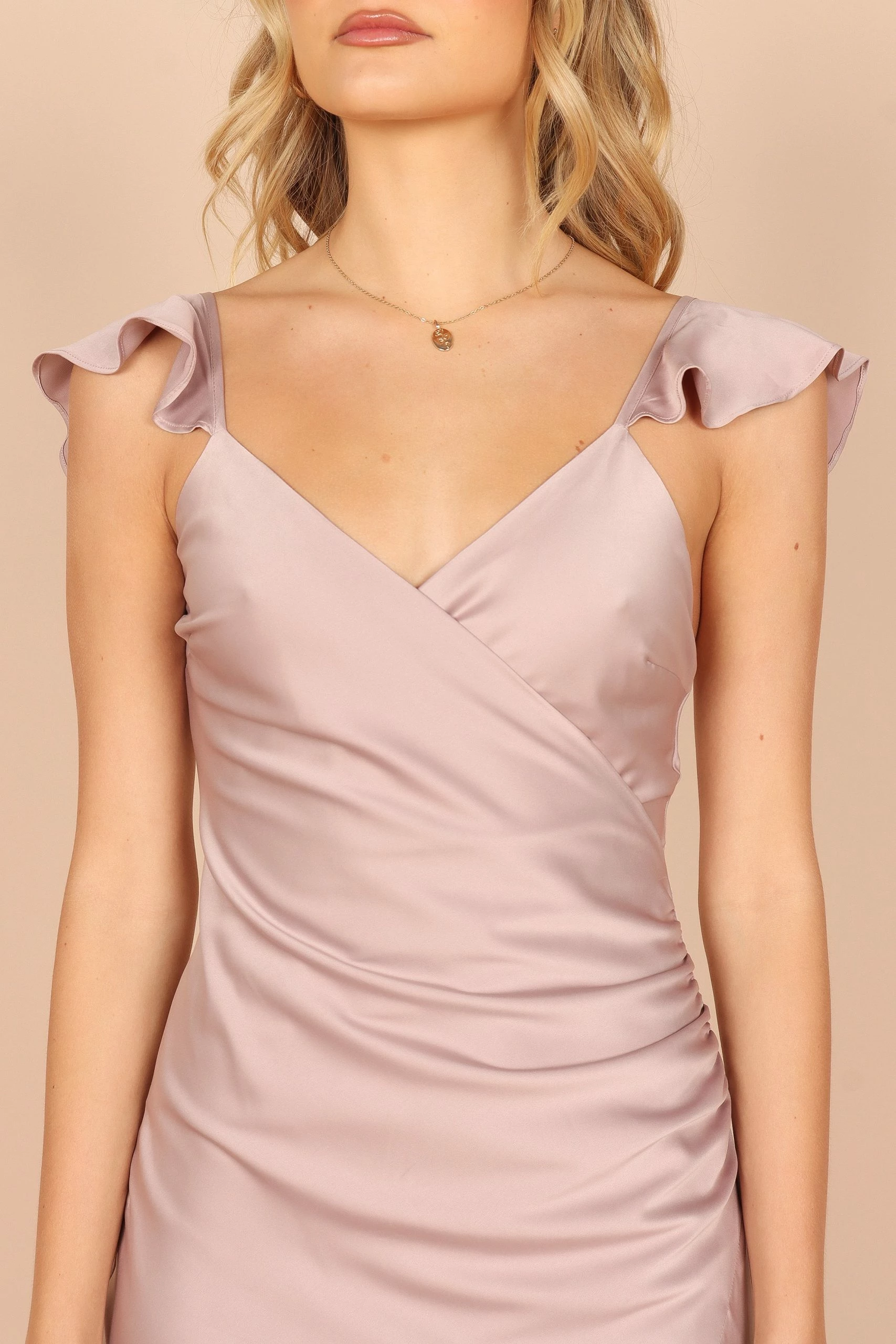 Peony Frill Cap Sleeve Maxi Dress - Lilac 4 Peony Frill Cap Sleeve Maxi Dress - Lilac - Image 4