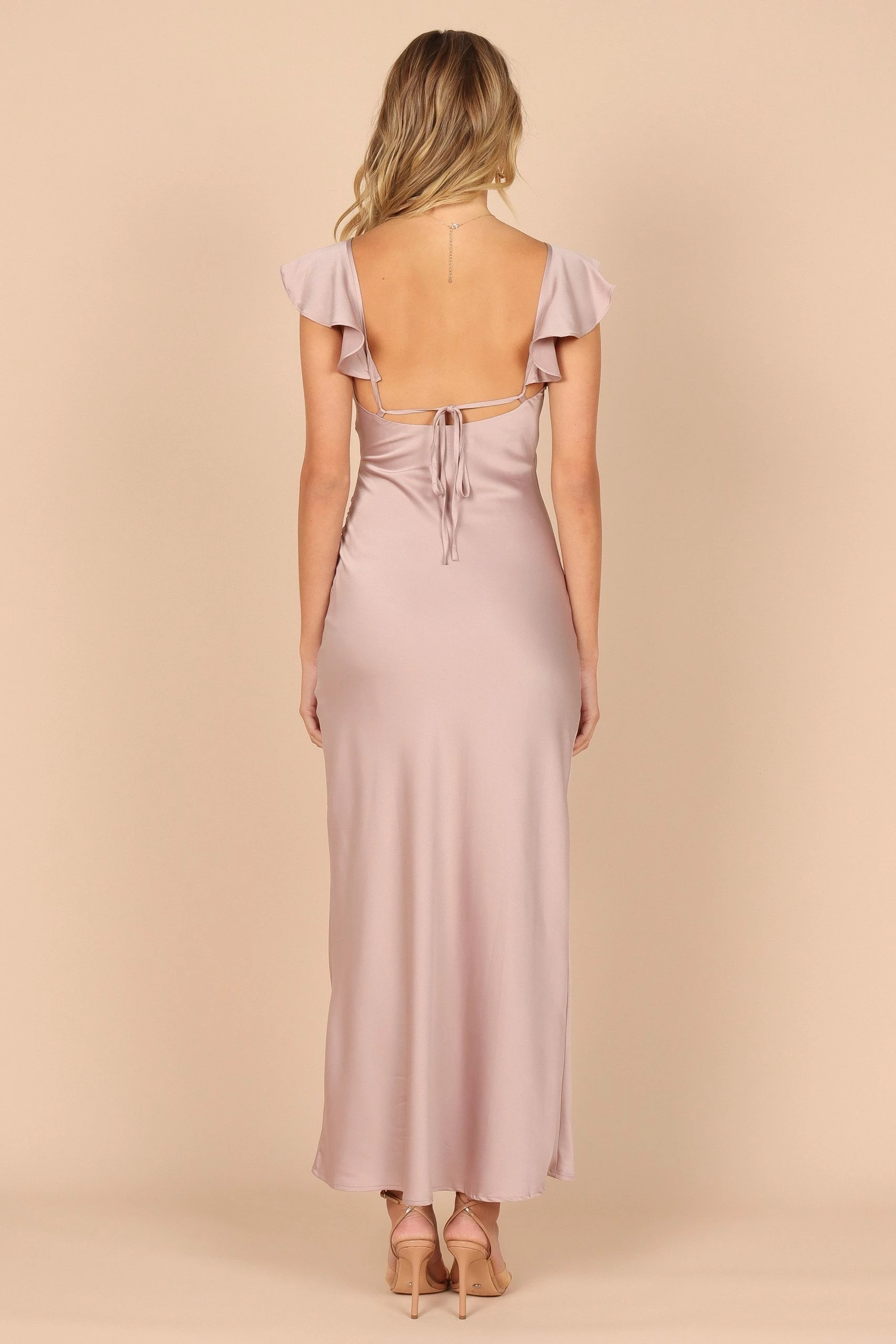 Peony Frill Cap Sleeve Maxi Dress - Lilac 5 Peony Frill Cap Sleeve Maxi Dress - Lilac - Image 5