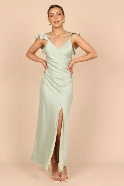 Peony Frill Cap Sleeve Maxi Dress - Sage 12 Peony Frill Cap Sleeve Maxi Dress - Sage -Dress Shop petal and pup usa dresses peony frill cap sleeve maxi dress sage 32390896386225