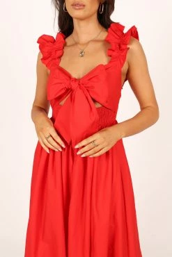 Pita Midi Dress - Red -Dress Shop petal and pup usa dresses pita midi dress red 33752444862641
