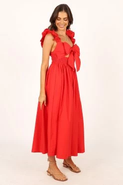 Pita Midi Dress - Red -Dress Shop petal and pup usa dresses pita midi dress red 33752444993713