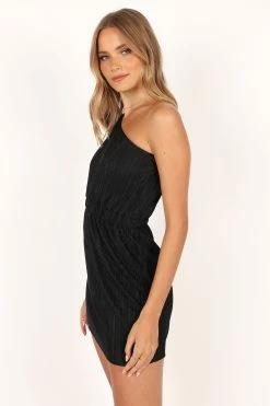 Pontee One Shoulder Pleated Mini Dress - Black 10 Pontee One Shoulder Pleated Mini Dress - Black -Dress Shop petal and pup usa dresses pontee one shoulder pleated mini dress black 33681587011761