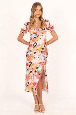 Posie Midi Dress - Pink Floral 12 Posie Midi Dress - Pink Floral -Dress Shop petal and pup usa dresses posie midi dress pink floral 33690343047345