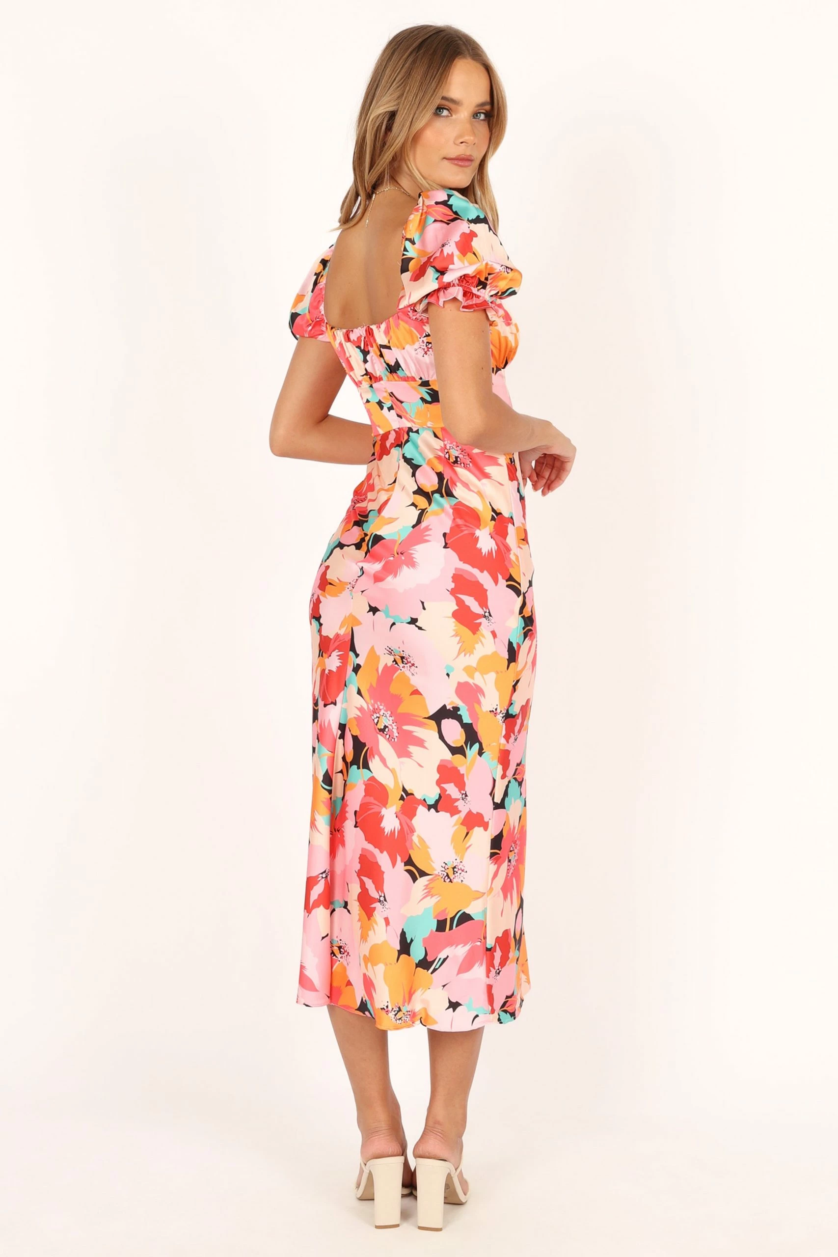 Posie Midi Dress - Pink Floral 7 Posie Midi Dress - Pink Floral - Image 7