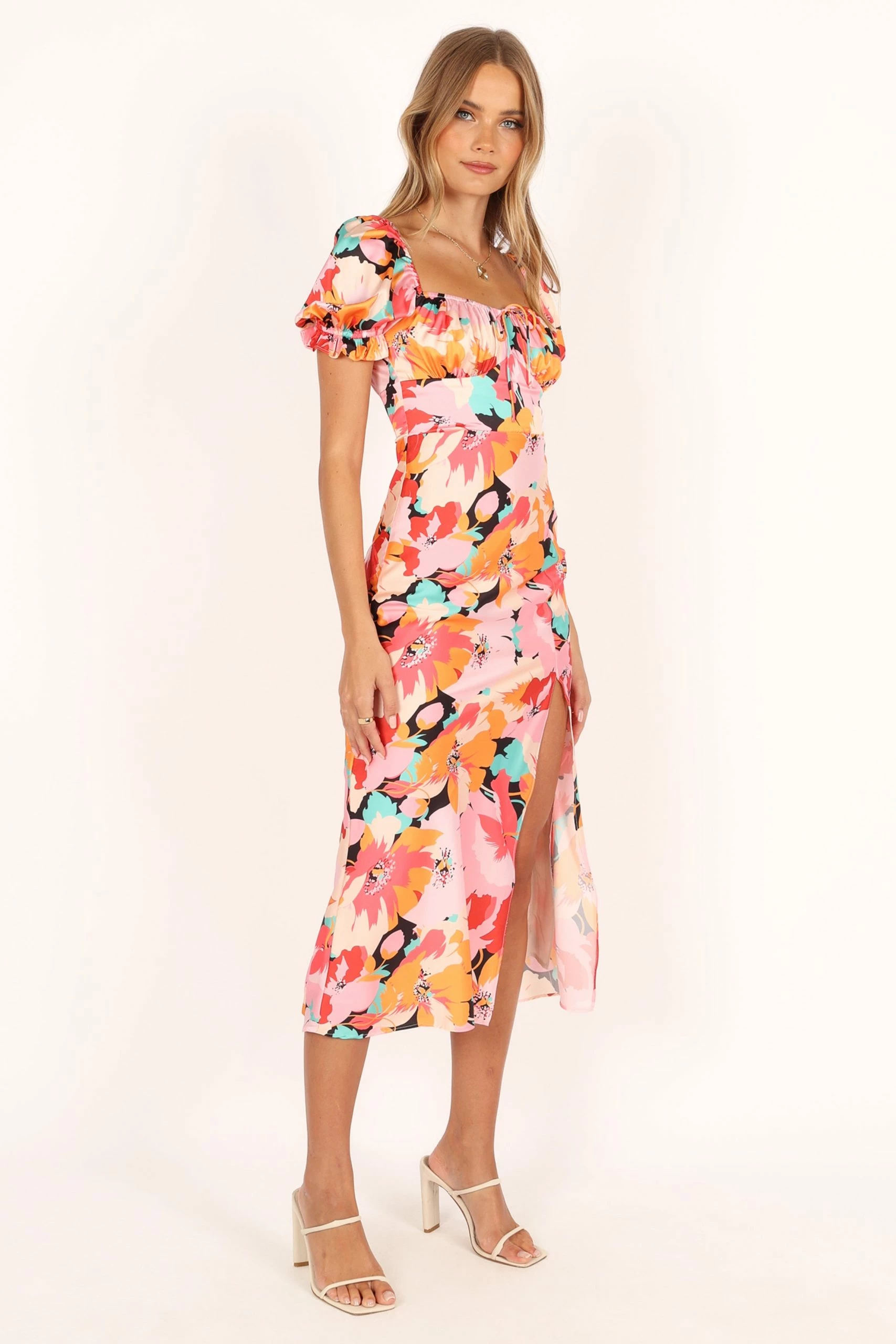 Posie Midi Dress - Pink Floral 8 Posie Midi Dress - Pink Floral - Image 8