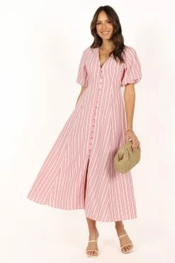 Prairie Midi Dress - Pink Stripe 14 Prairie Midi Dress - Pink Stripe -Dress Shop petal and pup usa dresses prairie midi dress pink stripe 33690334658737