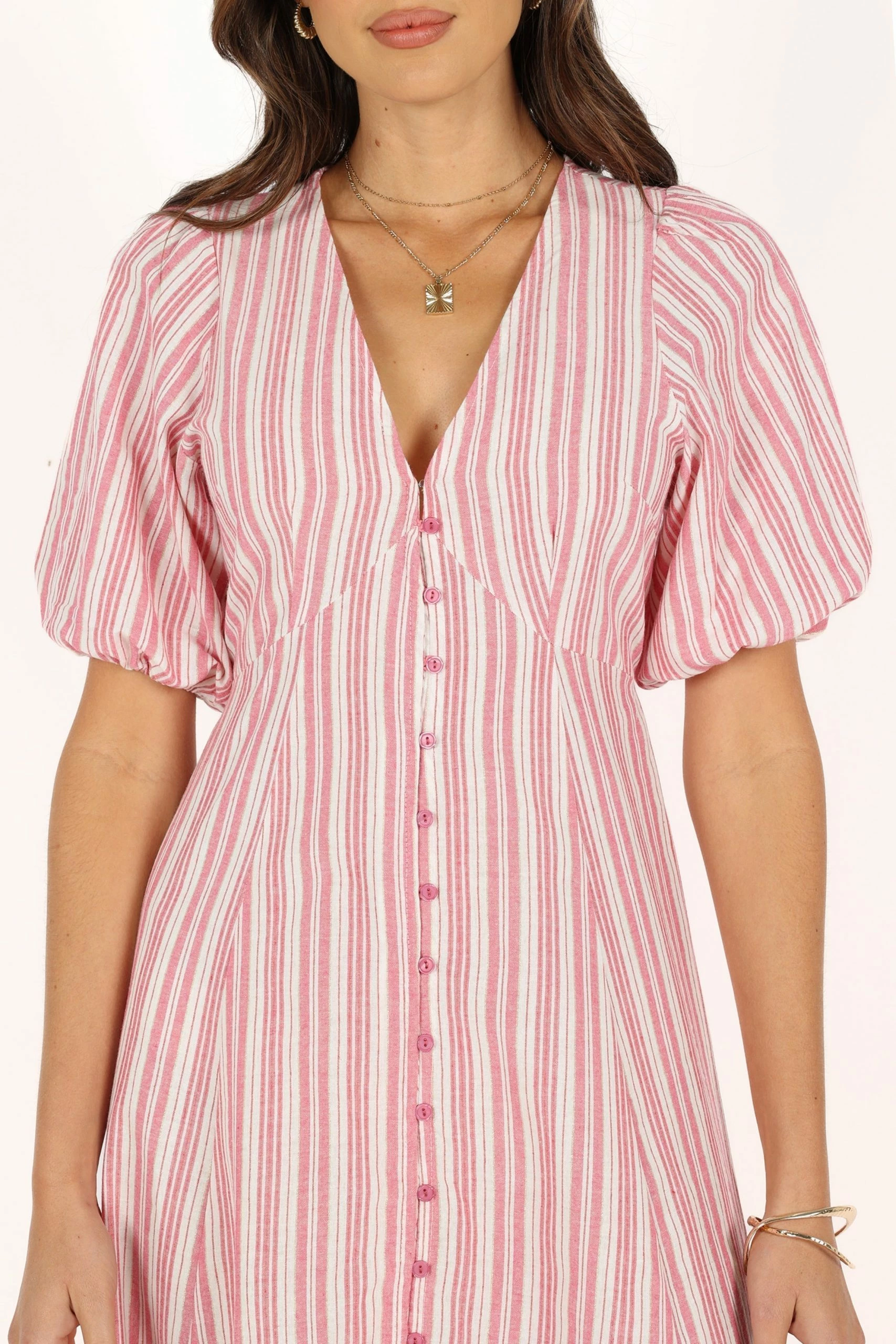 Prairie Midi Dress - Pink Stripe 5 Prairie Midi Dress - Pink Stripe - Image 5