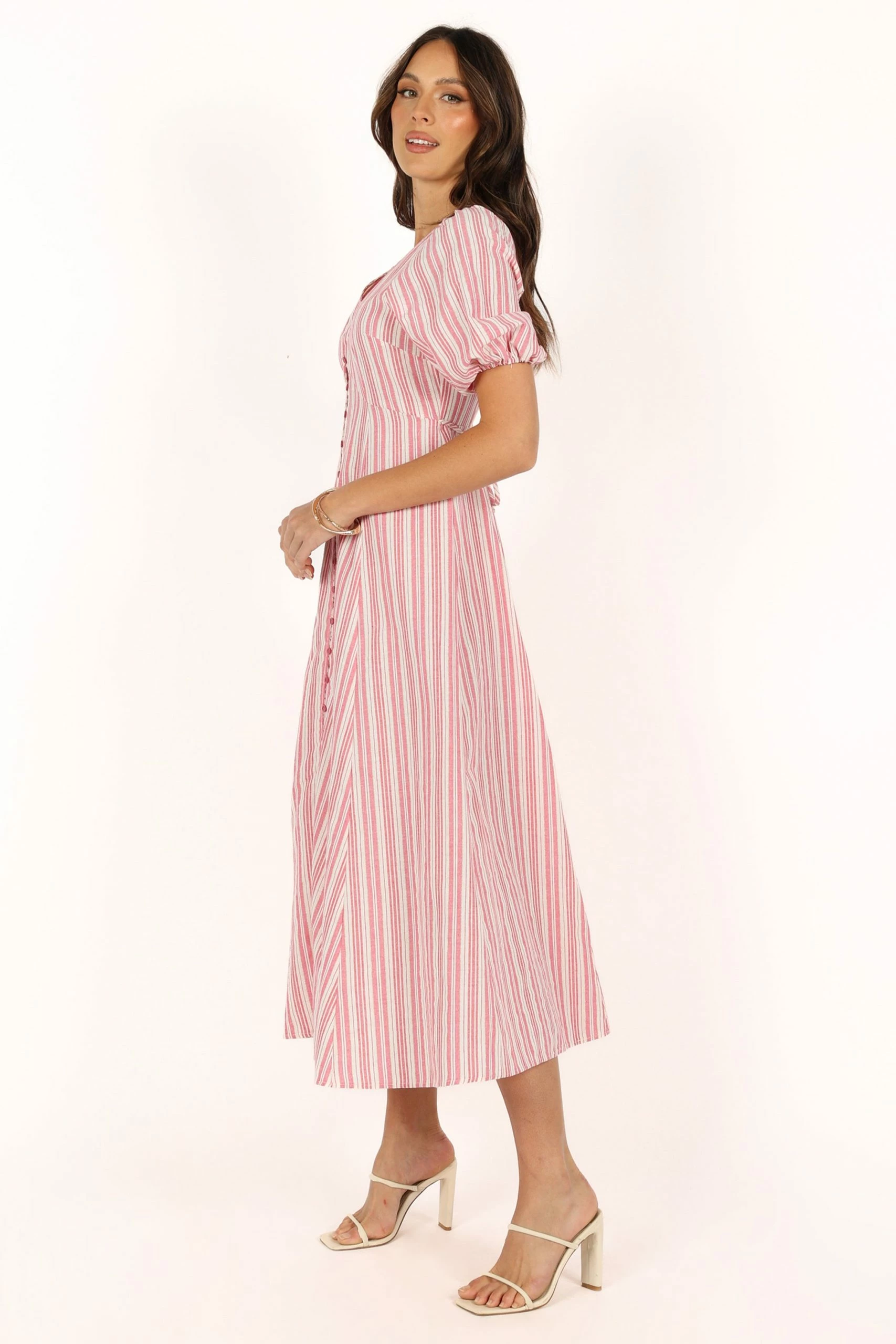 Prairie Midi Dress - Pink Stripe 7 Prairie Midi Dress - Pink Stripe - Image 7