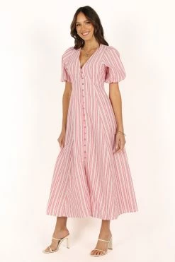 Prairie Midi Dress - Pink Stripe 18 Prairie Midi Dress - Pink Stripe -Dress Shop petal and pup usa dresses prairie midi dress pink stripe 33690334789809