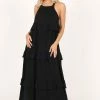 Priscilla Ruffle Maxi Dress - Black