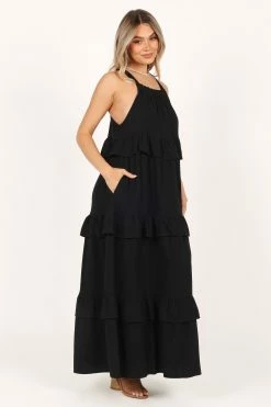 Priscilla Ruffle Maxi Dress - Black -Dress Shop petal and pup usa dresses priscilla ruffle maxi dress black 33537962574001