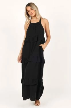 Priscilla Ruffle Maxi Dress - Black -Dress Shop petal and pup usa dresses priscilla ruffle maxi dress black 33537962606769
