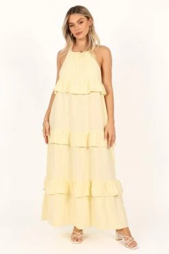 Priscilla Ruffle Maxi Dress - Butter Yellow -Dress Shop petal and pup usa dresses priscilla ruffle maxi dress butter yellow 33537960706225