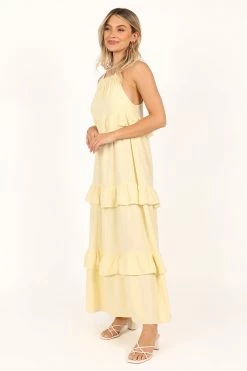 Priscilla Ruffle Maxi Dress - Butter Yellow -Dress Shop petal and pup usa dresses priscilla ruffle maxi dress butter yellow 33537960804529