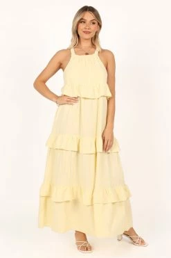 Priscilla Ruffle Maxi Dress - Butter Yellow -Dress Shop petal and pup usa dresses priscilla ruffle maxi dress butter yellow 33537960935601
