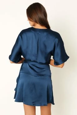 Quartz Mini Wrap Dress - Blue -Dress Shop petal and pup usa dresses quartz mini wrap dress blue 33935869313201