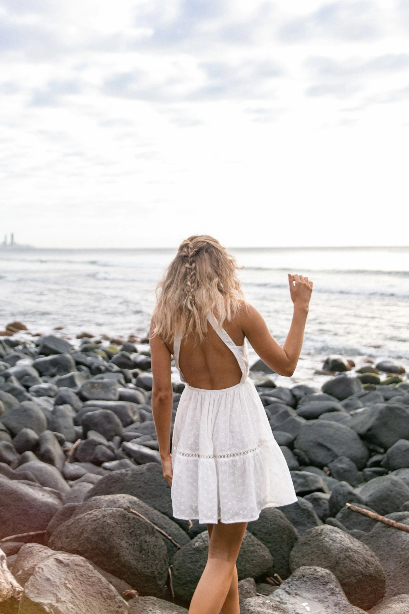 Raffael High Neck Mini Dress - White 2 Raffael High Neck Mini Dress - White - Image 2