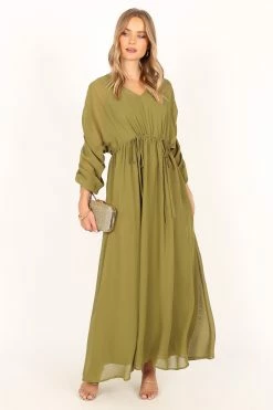 Ramona Long Sleeve Maxi Dress - Sage -Dress Shop petal and pup usa dresses ramona long sleeve maxi dress sage 33815350935729 1