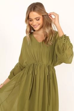 Ramona Long Sleeve Maxi Dress - Sage -Dress Shop petal and pup usa dresses ramona long sleeve maxi dress sage 33815351001265 1
