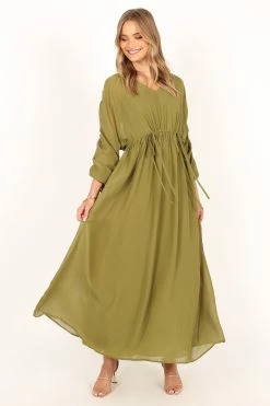 Ramona Long Sleeve Maxi Dress - Sage -Dress Shop petal and pup usa dresses ramona long sleeve maxi dress sage 33815351066801 1