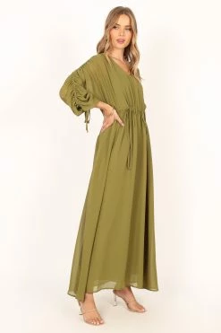 Ramona Long Sleeve Maxi Dress - Sage -Dress Shop petal and pup usa dresses ramona long sleeve maxi dress sage 33815351263409 1