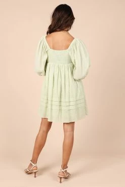 Ramona Smocked Mini Dress - Sage -Dress Shop petal and pup usa dresses ramona smocked mini dress sage 32314896580785