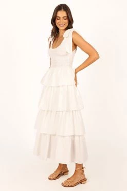 Raphael Tiered Maxi Dress - White -Dress Shop petal and pup usa dresses raphael tiered maxi dress white 33757587374257