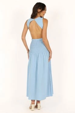 Reagan Maxi Dress - Blue -Dress Shop petal and pup usa dresses reagan maxi dress blue 33681595957425