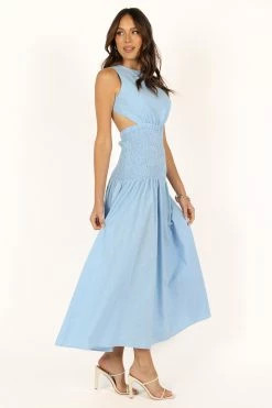 Reagan Maxi Dress - Blue -Dress Shop petal and pup usa dresses reagan maxi dress blue 33681595990193