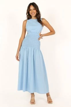 Reagan Maxi Dress - Blue -Dress Shop petal and pup usa dresses reagan maxi dress blue 33681596055729