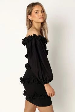 Reba Off Shoulder Mini Dress - Black -Dress Shop petal and pup usa dresses reba off shoulder mini dress black 33994887758001