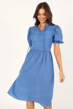 Rebekkah Midi Dress - Dusty Blue -Dress Shop petal and pup usa dresses rebekkah midi dress dusty blue 33752441323697