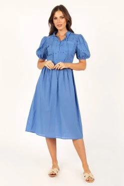 Rebekkah Midi Dress - Dusty Blue -Dress Shop petal and pup usa dresses rebekkah midi dress dusty blue 33752441389233