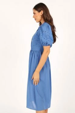 Rebekkah Midi Dress - Dusty Blue -Dress Shop petal and pup usa dresses rebekkah midi dress dusty blue 33752441454769