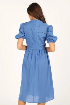 Rebekkah Midi Dress - Dusty Blue -Dress Shop petal and pup usa dresses rebekkah midi dress dusty blue 33752441487537