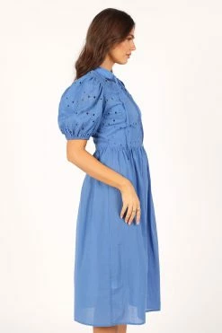 Rebekkah Midi Dress - Dusty Blue -Dress Shop petal and pup usa dresses rebekkah midi dress dusty blue 33752441520305