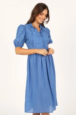 Rebekkah Midi Dress - Dusty Blue -Dress Shop petal and pup usa dresses rebekkah midi dress dusty blue 33752441553073